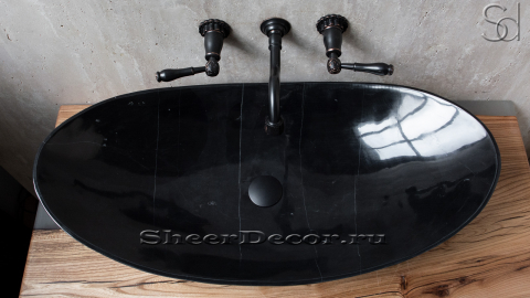 Мраморная раковина Perla из черного камня Gray Marquina ИТАЛИЯ 030040111 для ванной комнаты_3