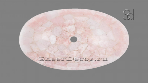 Каменная мойка Perla M7 из розового кварца Pink Quartz ИНДИЯ 030545117 для ванной_2