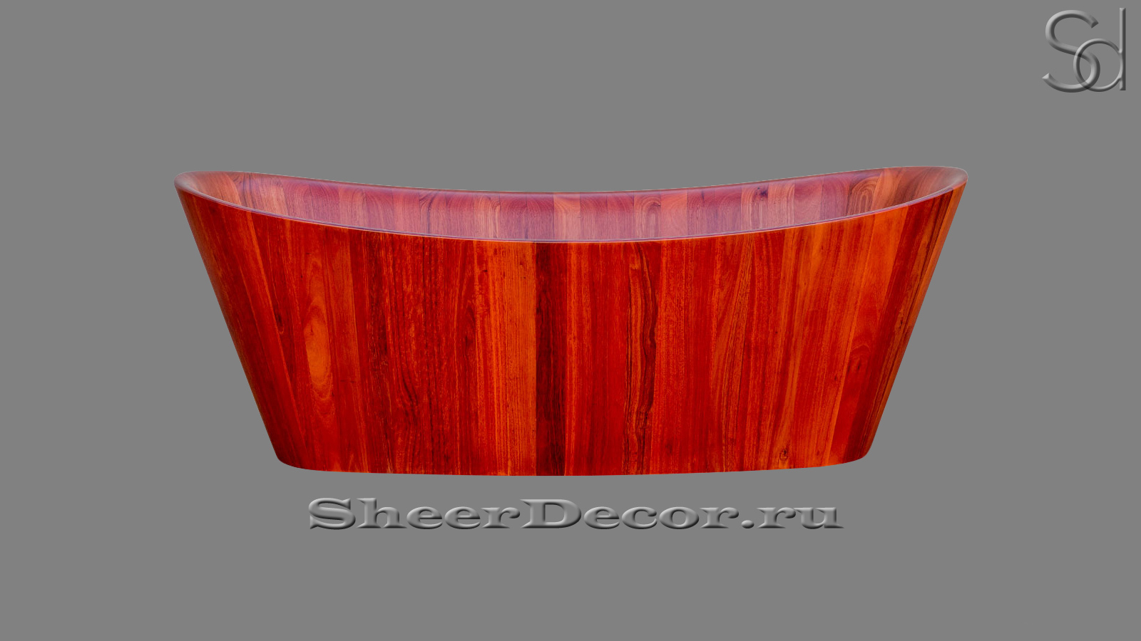 Дизайнерская ванна Perla M4 из красного дерева Sipo Mahagoni 030444154 овальной формы_2