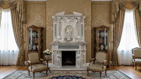 Каменный портал белого цвета для облицовки камина Petra из мрамора Bianco Extra 604111901_2