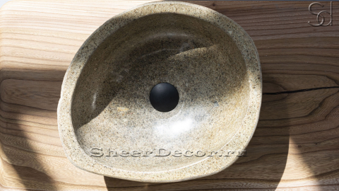 Раковина для ванной Piedra M218 из речного камня  Beige ИНДОНЕЗИЯ 00501111218_6
