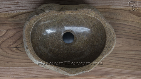 Раковина для ванной Piedra M222 из речного камня  Beige ИНДОНЕЗИЯ 00501111222_3