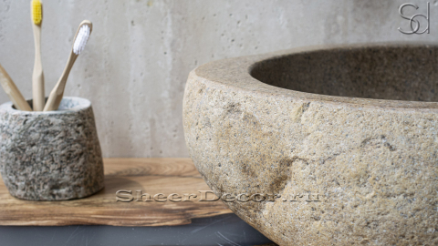 Раковина для ванной Piedra M222 из речного камня  Beige ИНДОНЕЗИЯ 00501111222_6