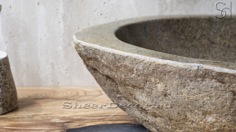 Раковина для ванной Piedra M223 из речного камня  Beige ИНДОНЕЗИЯ 00501111223_3