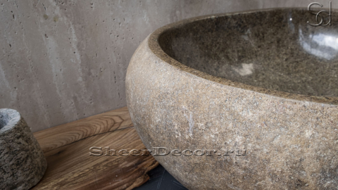 Раковина для ванной Piedra M239 из речного камня  Beige ИНДОНЕЗИЯ 00501111239_6