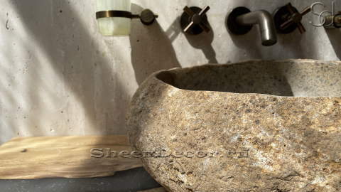 Мойка в ванную Piedra M298 из речного камня  Beige ИНДОНЕЗИЯ 00501111298_4