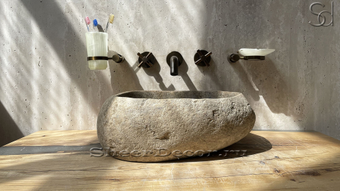 Мойка в ванную Piedra M306 из речного камня  Beige ИНДОНЕЗИЯ 00501111306_2