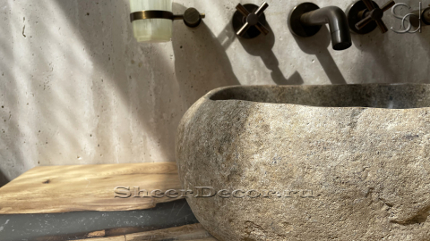 Мойка в ванную Piedra M306 из речного камня  Beige ИНДОНЕЗИЯ 00501111306_4