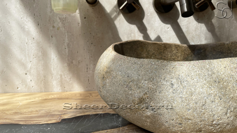 Раковина для ванной Piedra M307 из речного камня  Beige ИНДОНЕЗИЯ 00501111307_4