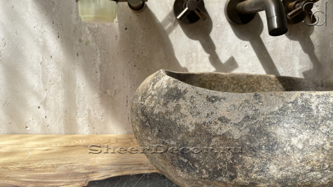 Раковина для ванной Piedra M307 из речного камня  Beige ИНДОНЕЗИЯ 00501111307_8