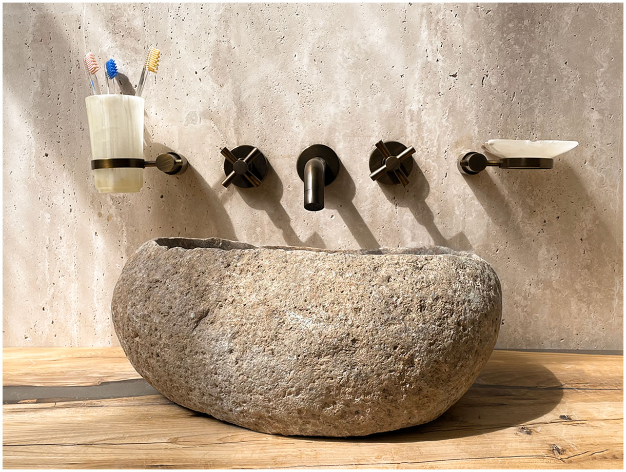 Раковина для ванной Piedra M317 из речного камня  Beige ИНДОНЕЗИЯ 00501111317_8