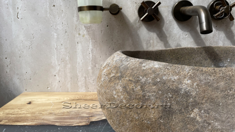 Раковина для ванной Piedra M270 из речного камня  Beige ИНДОНЕЗИЯ 00501111270_7
