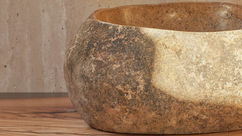 Раковина для ванной Piedra M273 из речного камня  Beige ИНДОНЕЗИЯ 00501111273_11