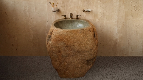 Мойка в ванную Piedra M321 из речного камня  Beige ИНДОНЕЗИЯ 00501117321_5