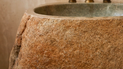 Мойка в ванную Piedra M321 из речного камня  Beige ИНДОНЕЗИЯ 00501117321_8