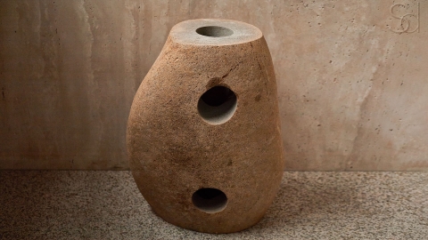 Раковина на ножке пьедестале Piedra M326 из речного камня  Beige ИНДОНЕЗИЯ 00501117326_6