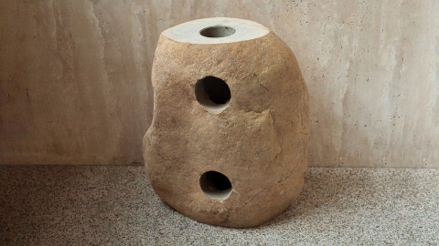 Раковина на ножке пьедестале Piedra M328 из речного камня  Beige ИНДОНЕЗИЯ 00501117328_6