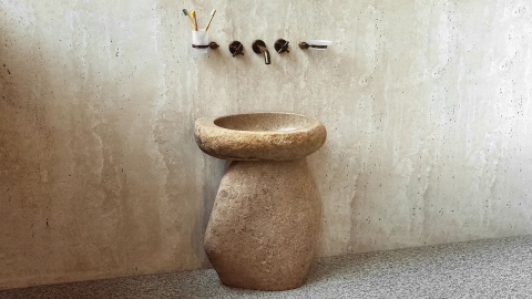 Мойка в ванную Piedra M329 из речного камня  Beige ИНДОНЕЗИЯ 00501117329_3