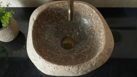 Раковина для ванной Piedra M382 из речного камня  Beige ИНДОНЕЗИЯ 00501111382_3