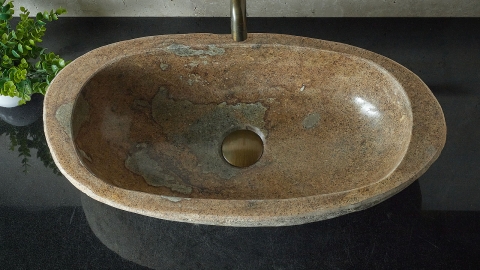 Мойка в ванную Piedra M392 из речного камня  Beige ИНДОНЕЗИЯ 00501111392_3