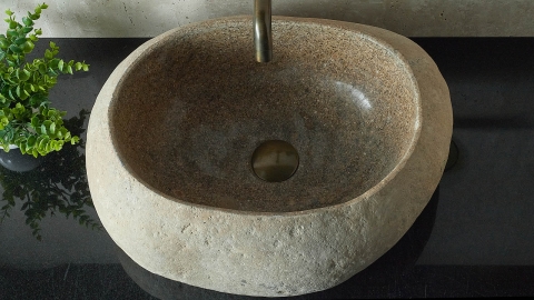 Раковина для ванной Piedra M394 из речного камня  Beige ИНДОНЕЗИЯ 00501111394_3