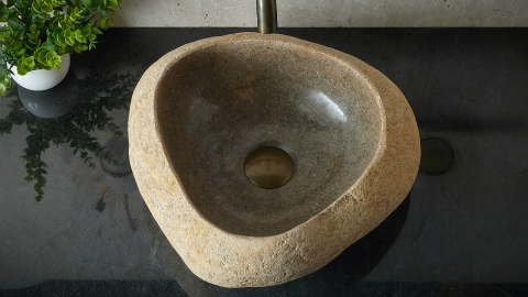 Мойка в ванную Piedra M399 из речного камня  Beige ИНДОНЕЗИЯ 00501111399_3