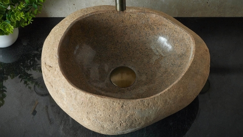 Мойка в ванную Piedra M428 из речного камня  Beige ИНДОНЕЗИЯ 00501111428_3
