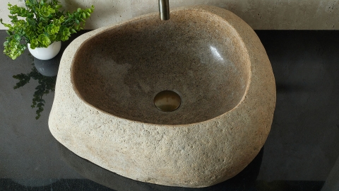 Мойка в ванную Piedra M440 из речного камня  Beige ИНДОНЕЗИЯ 00501111440_3