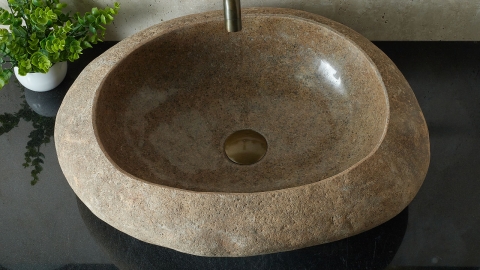 Мойка в ванную Piedra M442 из речного камня  Beige ИНДОНЕЗИЯ 00501111442_3