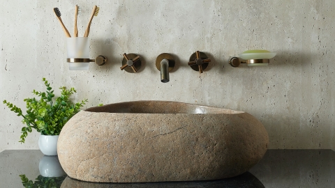 Раковина для ванной Piedra M575 из речного камня  Beige ИНДОНЕЗИЯ 00501111575_4