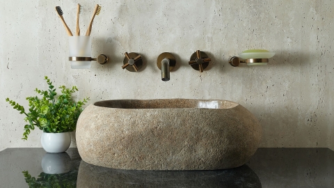 Мойка в ванную Piedra M576 из речного камня  Beige ИНДОНЕЗИЯ 00501111576_4