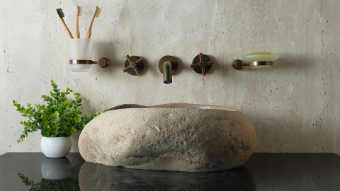 Мойка в ванную Piedra M446 из речного камня  Beige ИНДОНЕЗИЯ 00501111446_4