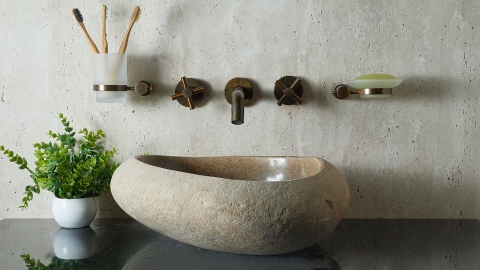 Мойка в ванную Piedra M448 из речного камня  Beige ИНДОНЕЗИЯ 00501111448_4