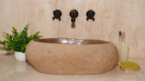 Мойка в ванную Piedra M451 из речного камня  Beige ИНДОНЕЗИЯ 00501111451_3