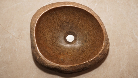 Раковина для ванной Piedra M452 из речного камня  Beige ИНДОНЕЗИЯ 00501111452_4