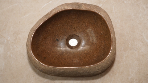 Мойка в ванную Piedra M587 из речного камня  Beige ИНДОНЕЗИЯ 00501111587_4