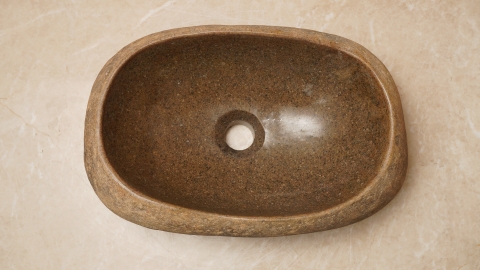 Раковина для ванной Piedra M588 из речного камня  Beige ИНДОНЕЗИЯ 00501111588_4