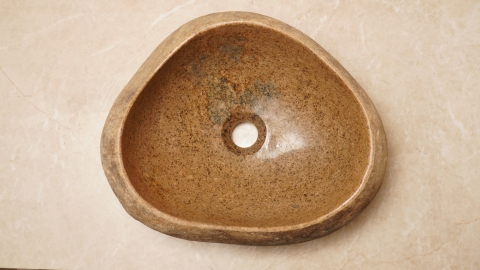 Раковина для ванной Piedra M589 из речного камня  Beige ИНДОНЕЗИЯ 00501111589_4