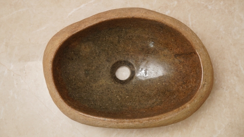 Мойка в ванную Piedra M590 из речного камня  Beige ИНДОНЕЗИЯ 00501111590_4