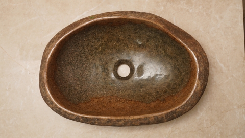 Раковина для ванной Piedra M457 из речного камня  Beige ИНДОНЕЗИЯ 00501111457_4