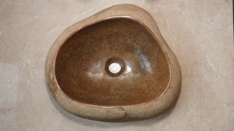 Мойка в ванную Piedra M591 из речного камня  Beige ИНДОНЕЗИЯ 00501111591_4