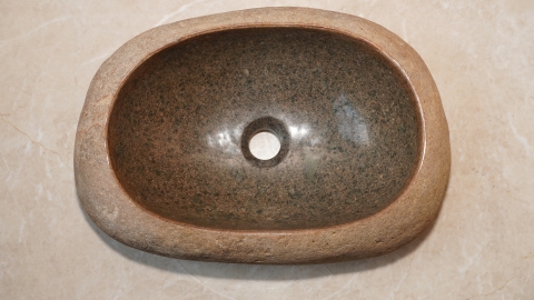 Раковина для ванной Piedra M459 из речного камня  Beige ИНДОНЕЗИЯ 00501111459_4