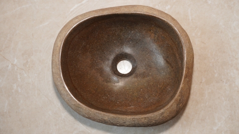 Мойка в ванную Piedra M460 из речного камня  Beige ИНДОНЕЗИЯ 00501111460_4