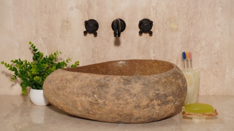 Мойка в ванную Piedra M592 из речного камня  Beige ИНДОНЕЗИЯ 00501111592_3