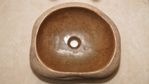 Раковина для ванной Piedra M619 из речного камня  Beige ИНДОНЕЗИЯ 00501111619_4