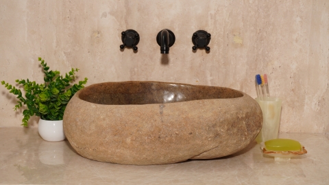 Раковина для ванной Piedra M621 из речного камня  Beige ИНДОНЕЗИЯ 00501111621_3