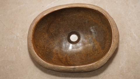 Раковина для ванной Piedra M621 из речного камня  Beige ИНДОНЕЗИЯ 00501111621_4