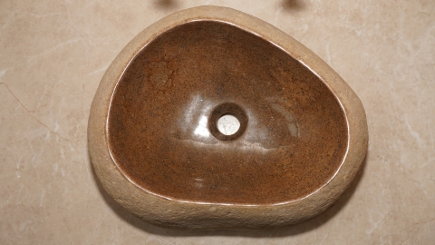 Мойка в ванную Piedra M622 из речного камня  Beige ИНДОНЕЗИЯ 00501111622_4