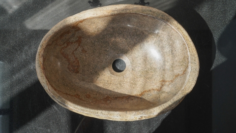 Раковина для ванной Piedra M474 из речного камня  Beige ИНДОНЕЗИЯ 00501111474_4