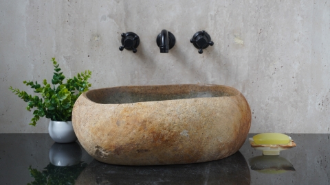 Мойка в ванную Piedra M477 из речного камня  Beige ИНДОНЕЗИЯ 00501111477_2